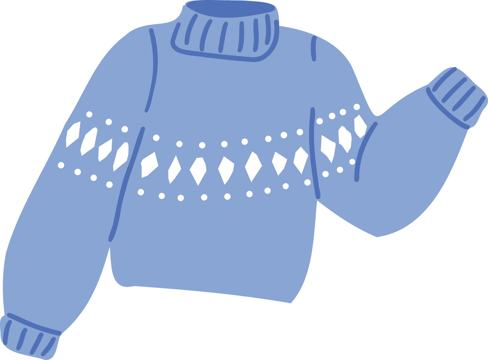 blue knitted sweater